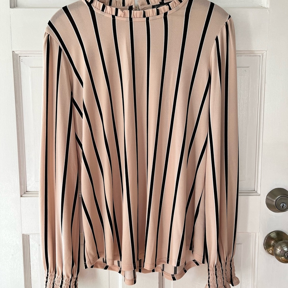 Blush pink blouse with stripes